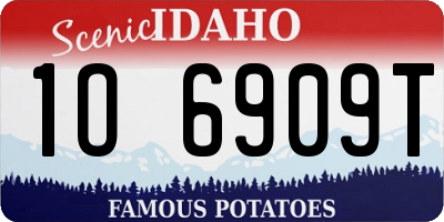 ID license plate 1O6909T
