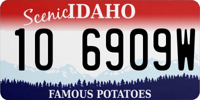 ID license plate 1O6909W