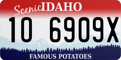 ID license plate 1O6909X
