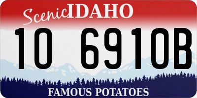ID license plate 1O6910B