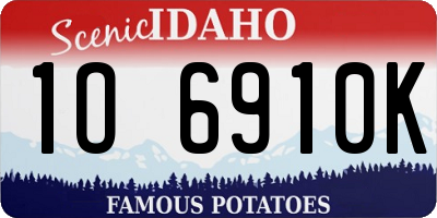 ID license plate 1O6910K