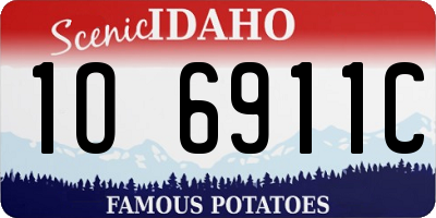 ID license plate 1O6911C