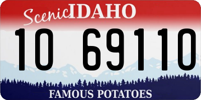 ID license plate 1O6911O