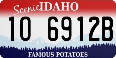 ID license plate 1O6912B
