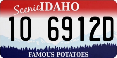 ID license plate 1O6912D