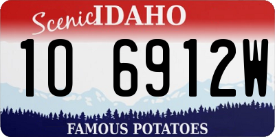 ID license plate 1O6912W