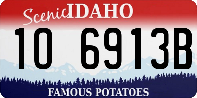ID license plate 1O6913B
