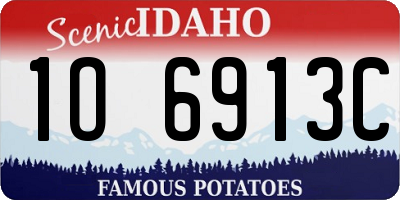 ID license plate 1O6913C