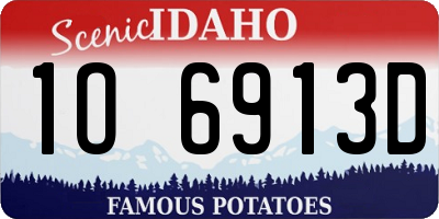 ID license plate 1O6913D