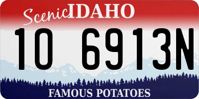 ID license plate 1O6913N