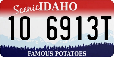 ID license plate 1O6913T
