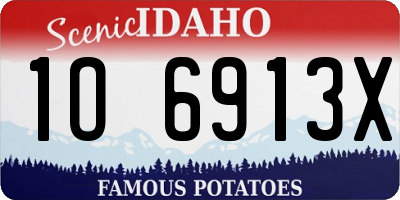ID license plate 1O6913X