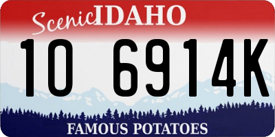 ID license plate 1O6914K