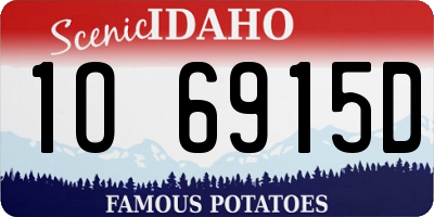 ID license plate 1O6915D