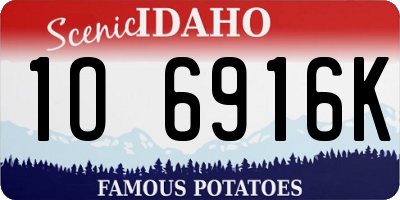 ID license plate 1O6916K