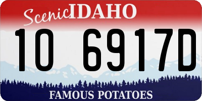 ID license plate 1O6917D