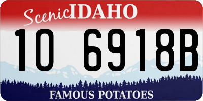 ID license plate 1O6918B