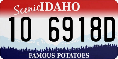 ID license plate 1O6918D