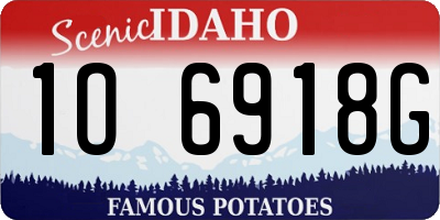 ID license plate 1O6918G