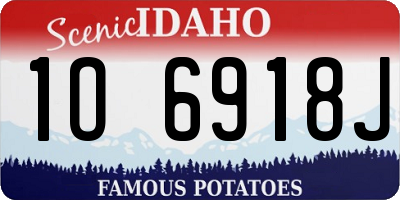ID license plate 1O6918J