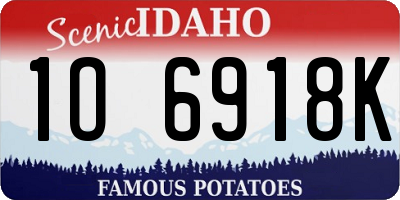 ID license plate 1O6918K