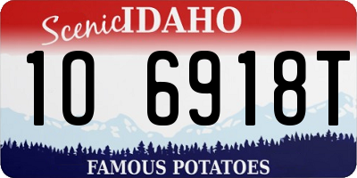 ID license plate 1O6918T