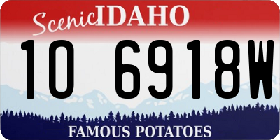 ID license plate 1O6918W
