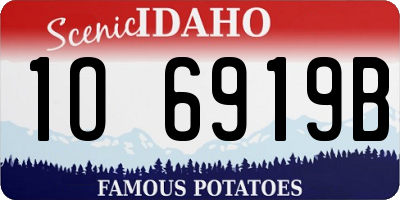 ID license plate 1O6919B