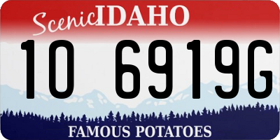 ID license plate 1O6919G
