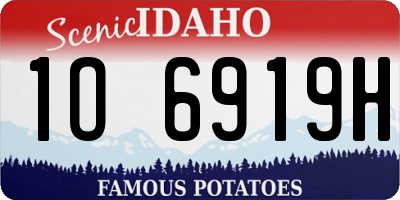 ID license plate 1O6919H