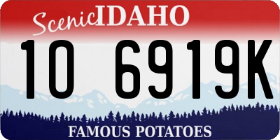 ID license plate 1O6919K