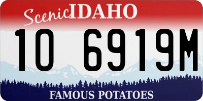 ID license plate 1O6919M