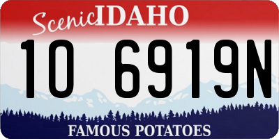 ID license plate 1O6919N