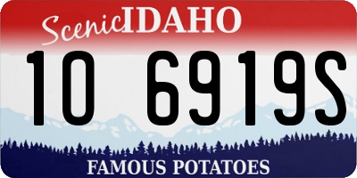 ID license plate 1O6919S