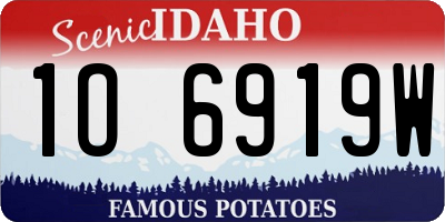 ID license plate 1O6919W
