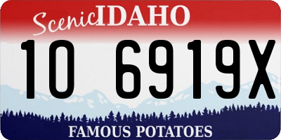 ID license plate 1O6919X