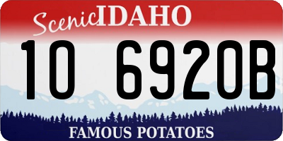 ID license plate 1O6920B