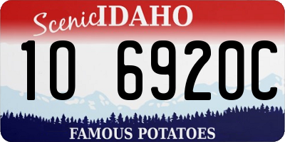 ID license plate 1O6920C