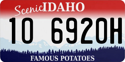 ID license plate 1O6920H