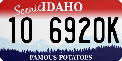 ID license plate 1O6920K
