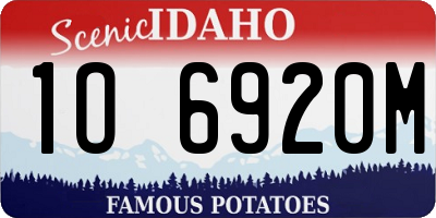 ID license plate 1O6920M