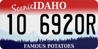 ID license plate 1O6920R