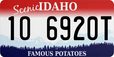 ID license plate 1O6920T