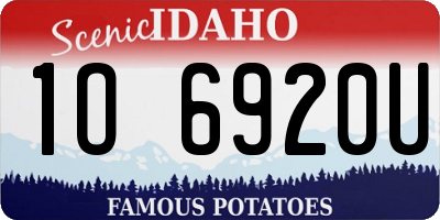 ID license plate 1O6920U