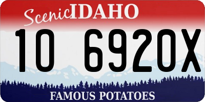 ID license plate 1O6920X