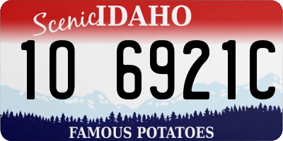 ID license plate 1O6921C
