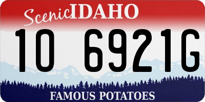 ID license plate 1O6921G