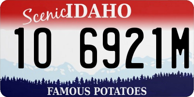 ID license plate 1O6921M
