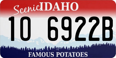 ID license plate 1O6922B