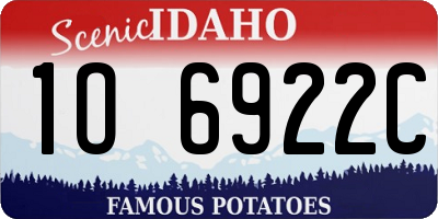 ID license plate 1O6922C